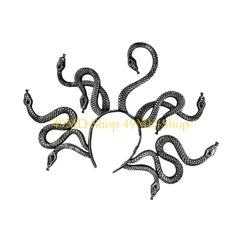 

49MD Girl Crown Metallic Hair Hoop Eye-catching Halloween Hair Headpiece Headwear