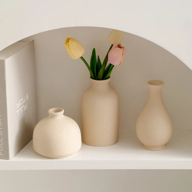 Schlichte Nordische Keramikvase Dekoration für Trockenblumen Wohnzimmer Desktop TV-Schrank Hochwertige Ornamente