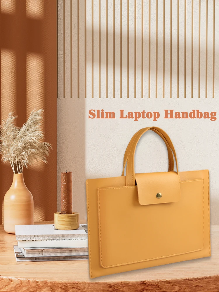 Laptop Bag Handbag Sleeve PU Leather Case for Macbook Xiaomi Huawei Lenovo Microsfoft 13 14 15 16 Notebook Tablet Briefcase