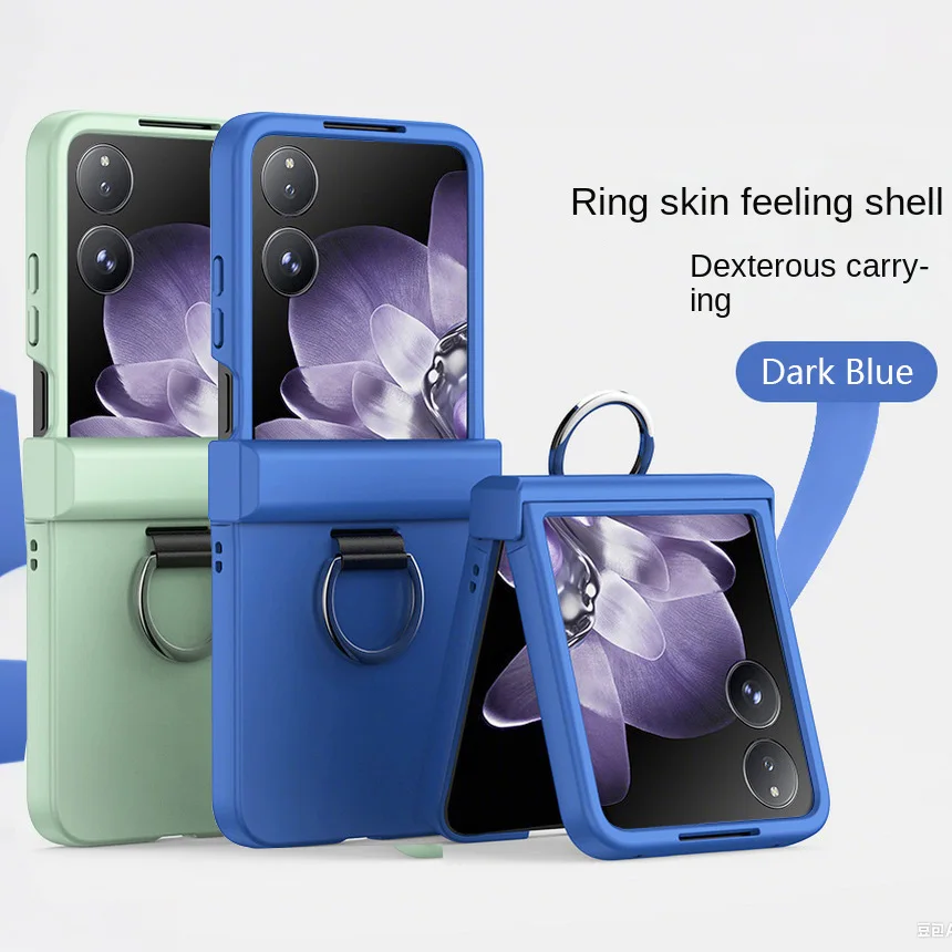 tui  main couleur bonbon avec anneau de doigt, respectueux de la peau, pour Xiaomi Mix Flip2 xiaomi mix, housse de protection rigide et mince pour appareil photo