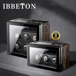 IBBETON Luxury Safe Wooden Watch Box Automatic Watch Winder 3/6/9Display Box Brand New LCD LED Touch Screen Security Key Lock A