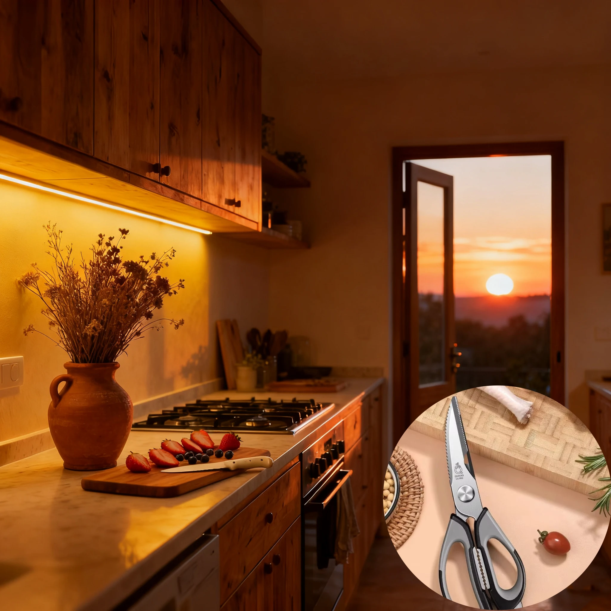 

PLYS-1pc scissors household removable chicken bone scissors, sharp special stainless steel, barbecue multi-purpose food scissors