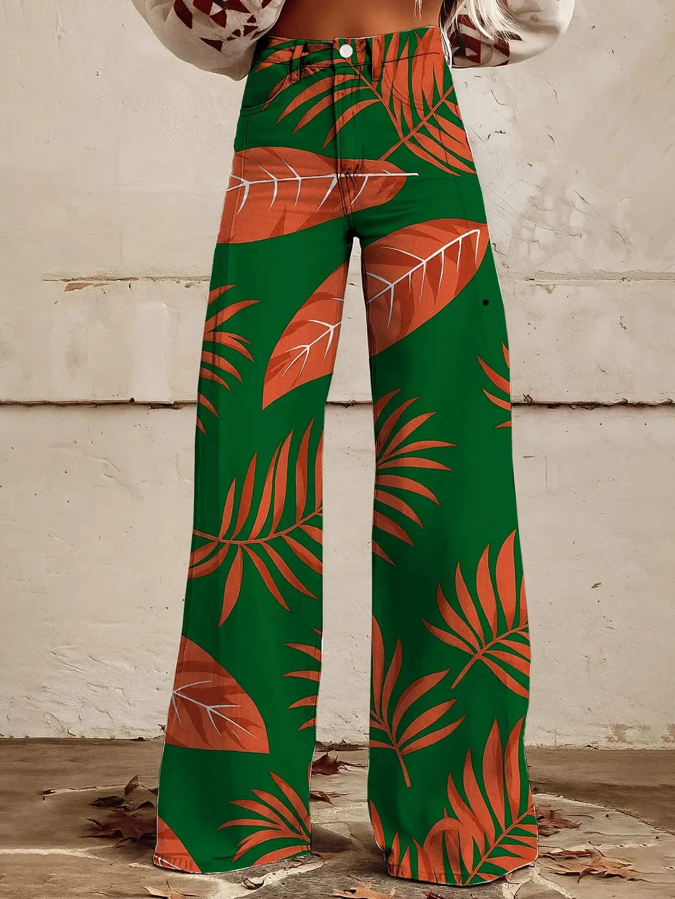 2026 Ladies' casual jeans with colorful western prints and Fun patterns such as popcorn, fox, scarf, etc