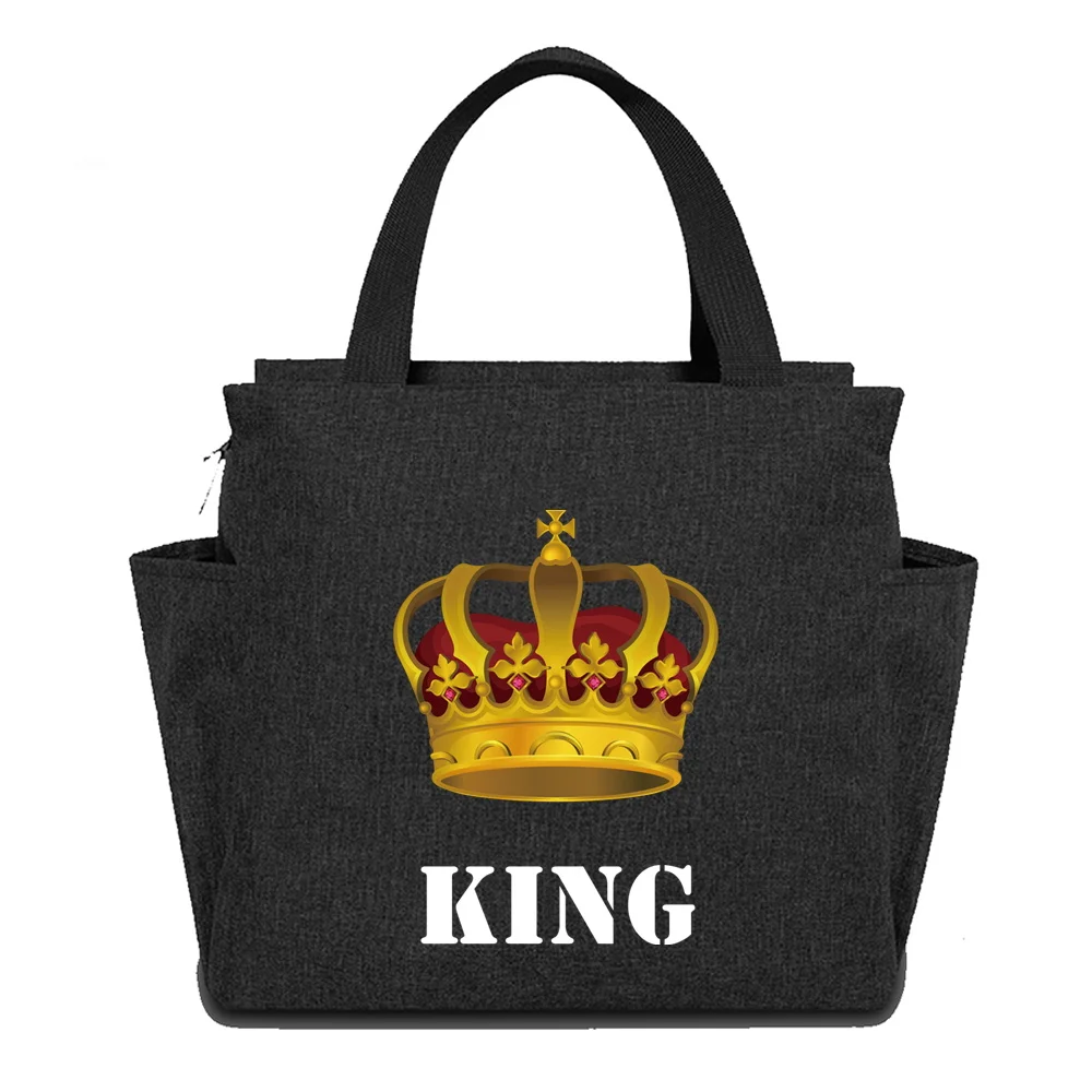 Crossbody Lunch Bags for Men Women Kids High Capacity Food Tote Bags BIG Capacity Lunch Bag  Printing King Series