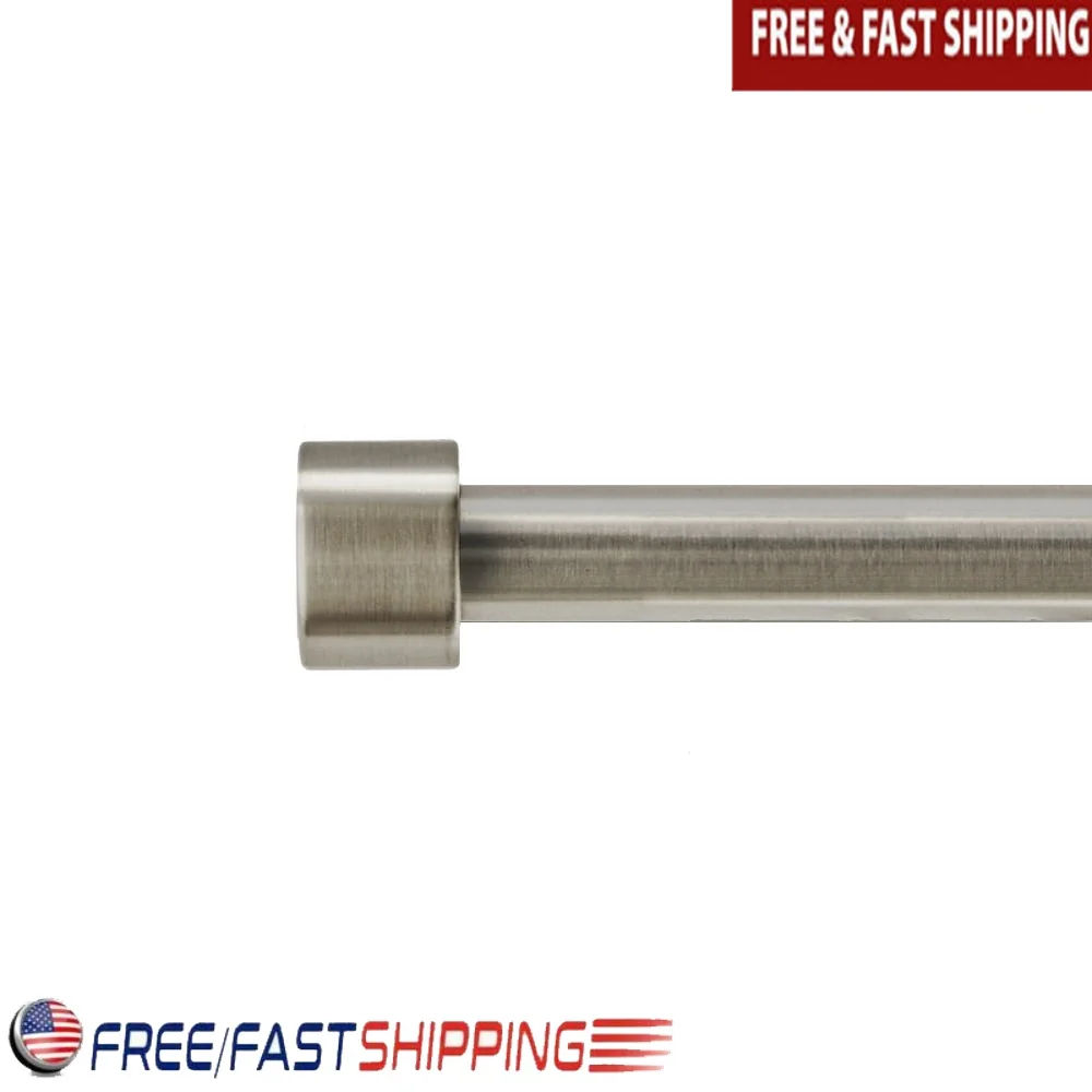 

Adjustable Curtain Rod Set 30-84 Inches Nickel End Cap Includes Mounting Hardware Easy Installation Supports 20 Pounds