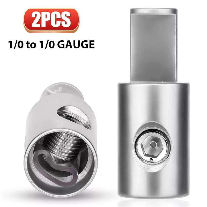 

1pair Car Audio Splitter Wire Power Supply Terminal Audio Amplifier Dual 1/0 Gauge To 1/0 Gauge Amp Input Reducers Discharge