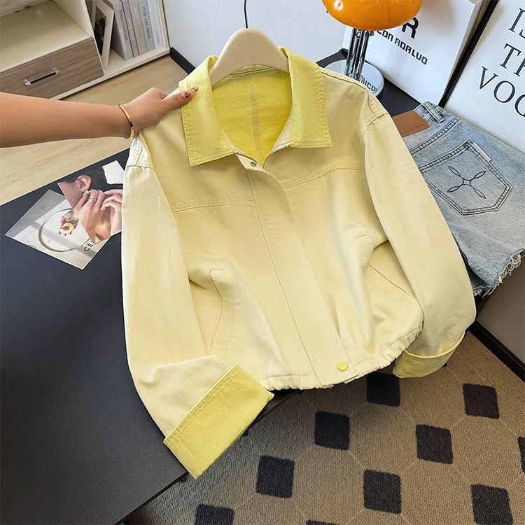 High-End Super Stylish Korean-Style Casual Denim Jacket Women, Perfect For Spring Outings, Unique And Beautiful With A Turn-Down