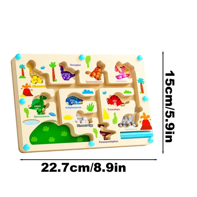 Magnetic Color Maze Early Education Puzzle Board Rainbow Beads Puzzle Puzzle Color Sorting Counting Toy Wooden Magnet Puzzles