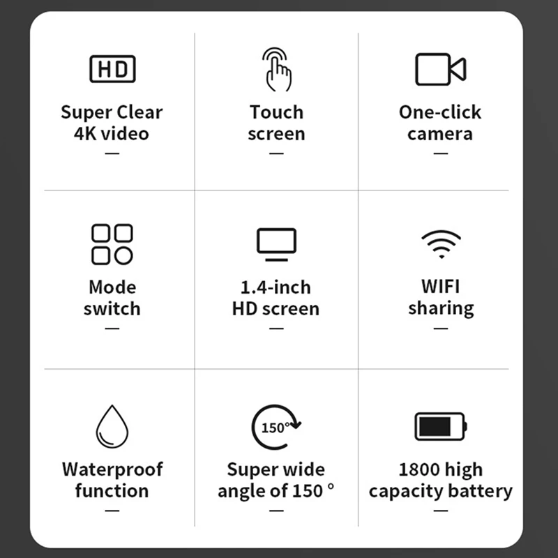 4K HD WIFI Wireless Sports Camera Motorcycle Driving Recorder Outdoor Helmet Cycling Photography Video Recorder, Easy To Use - Image 4