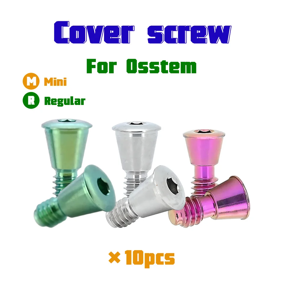 Dental Implant Healing Cover Screw 10Pcs Fits Osstem Mini Regular Size Titanium Closure Caps Clinic Surgery Replacement Part