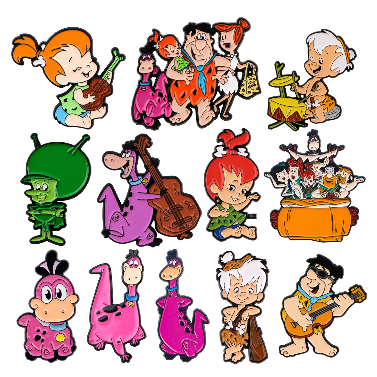 The Flintstones Enamel Pin anime figure Pin Metal Lapel Brooches For Backpack Clothes Hat Badge Jewelry Accessories Friend Gifts