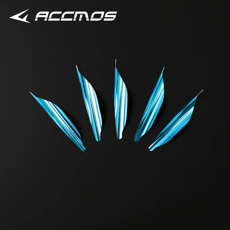 Pluma en espiral de tiro con arco de 1,8 pulgadas, Fletching de flecha giratoria con cinta adhesiva, accesorios de flecha DIY, mano izquierda/derecha, 50 unids/caja