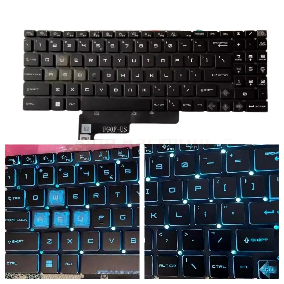 

New Laptop US keyboard For MSI Cyborg 15 A12VF A12VE A12VEK A13VF(MS-15K1) Blue Backlit