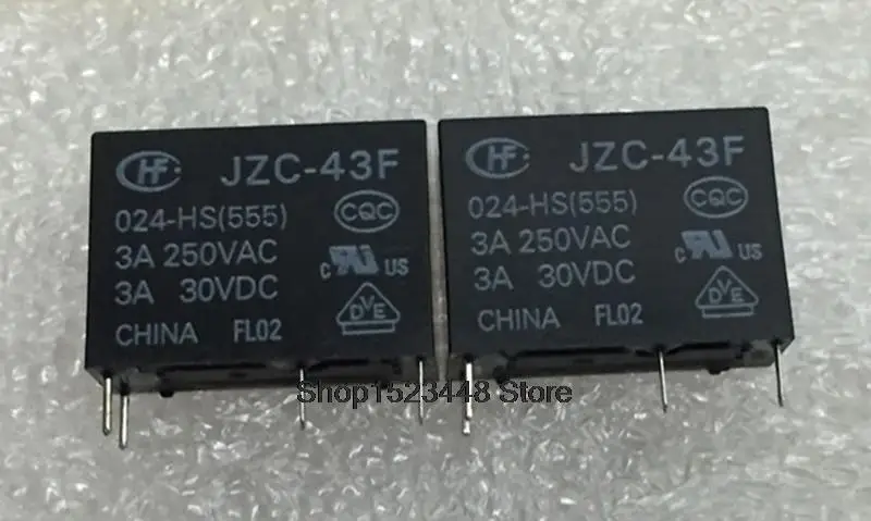 

New original 10Pcs/lot relay JZC-43F-024-HS JZC-43F 024-HS JZC43F JZC-43F-024 PIN4