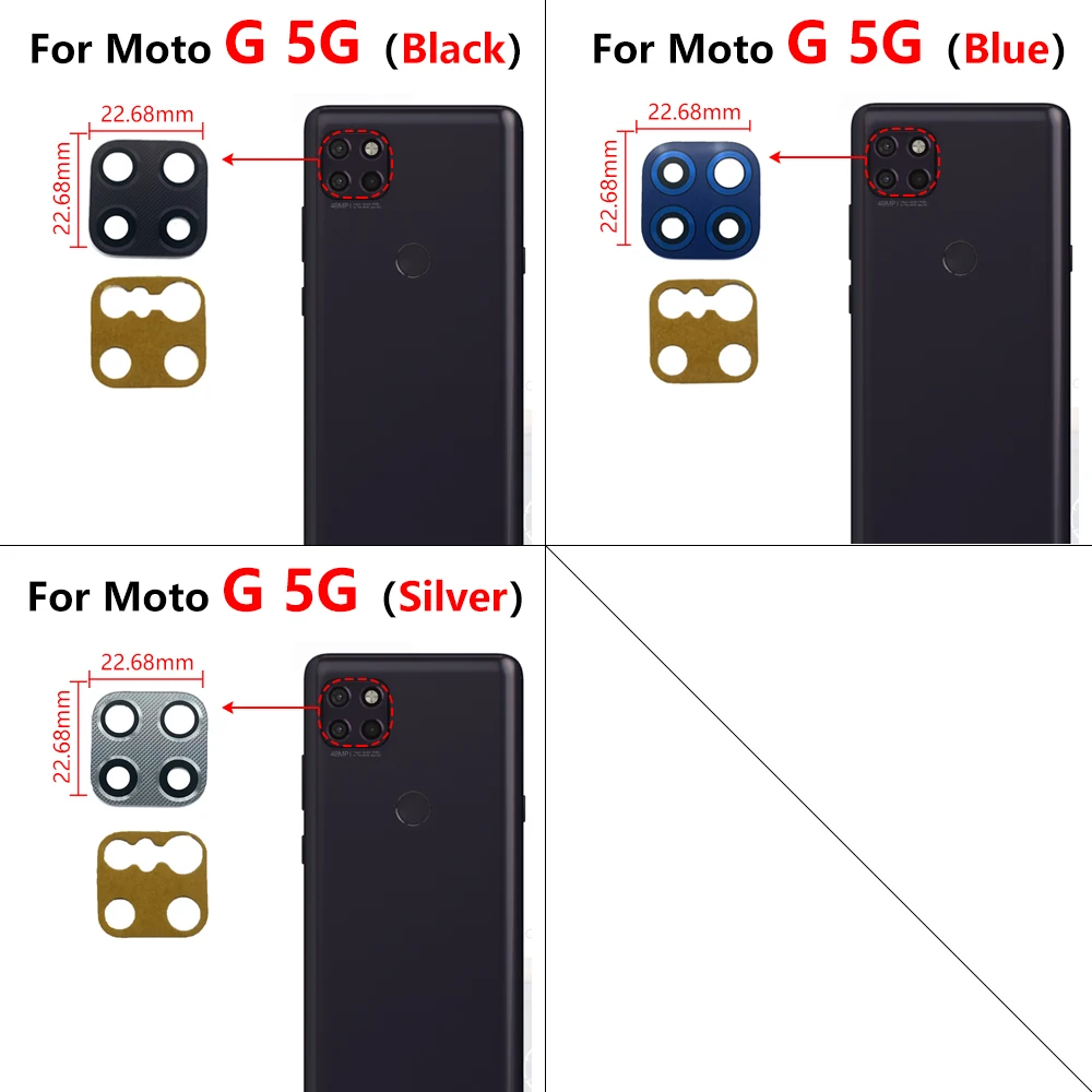 NEW Replacement For Moto G Power 2021 Stylus 5G Plus G30 Camera Glass Lens Back Rear Camera Glass Lens With Glue Sticker