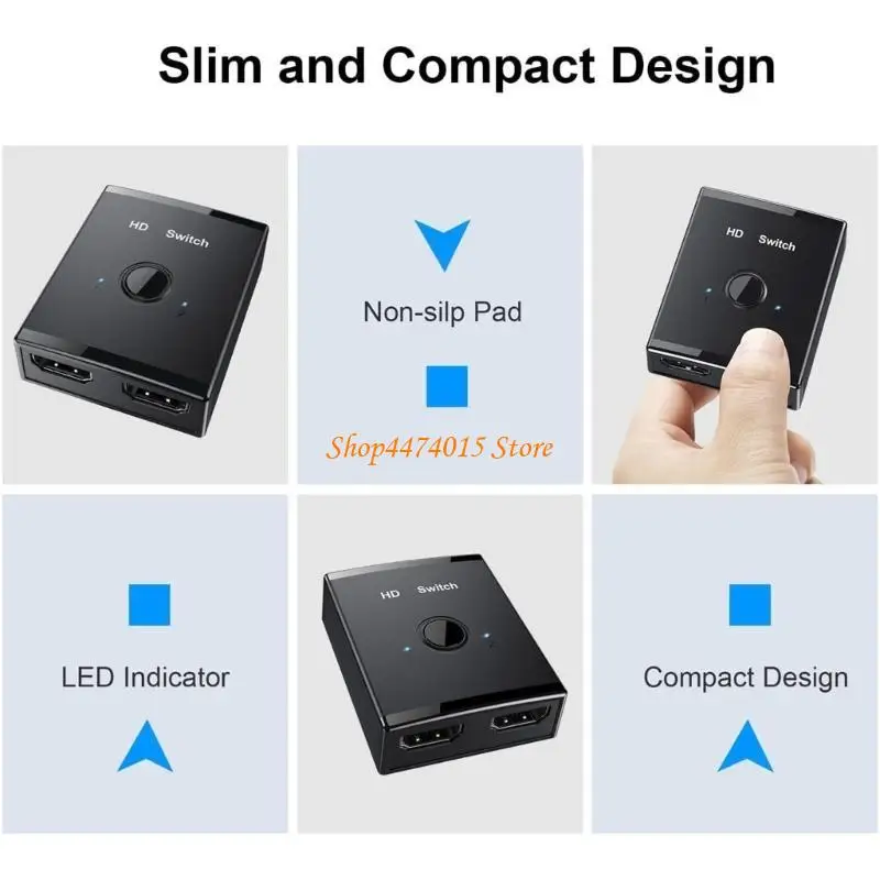 K1AA 1 Вход 2 Выходные разветвитель 4K Видео -сплиттер экстрактор 1 в 2 выхода дистрибьютора