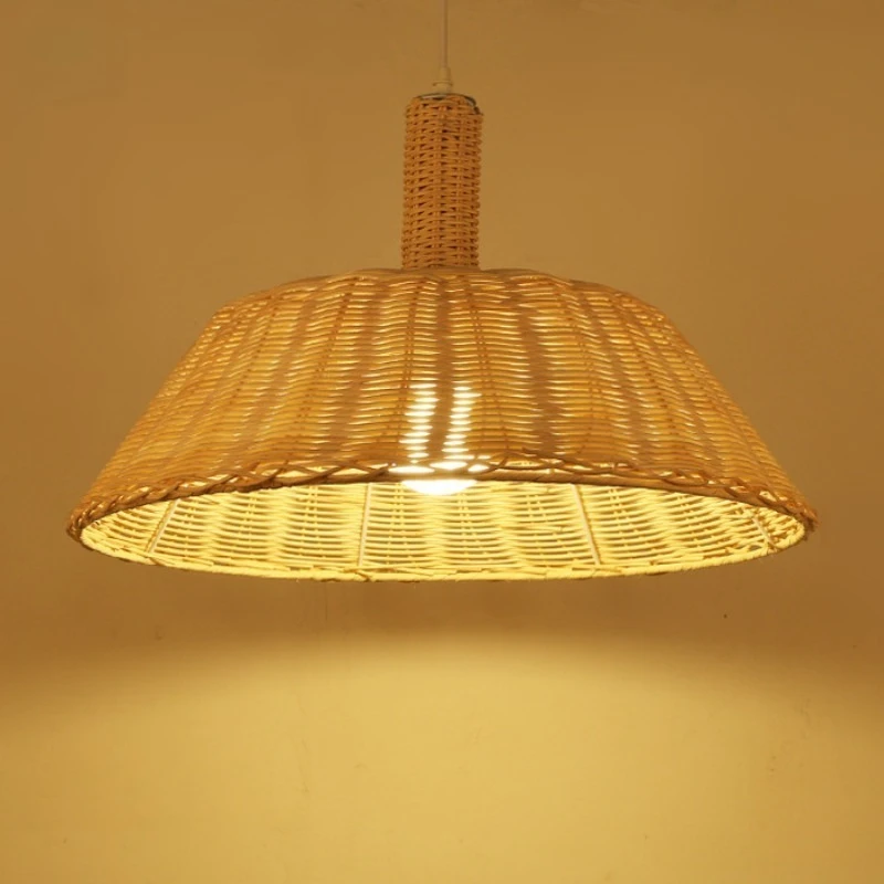 Southeast Asian Hand Woven Rattan Pendant Light Natural Farmhouse Ceiling Hanging Lamp for Dining Room Kitchen Cafe Home Decor