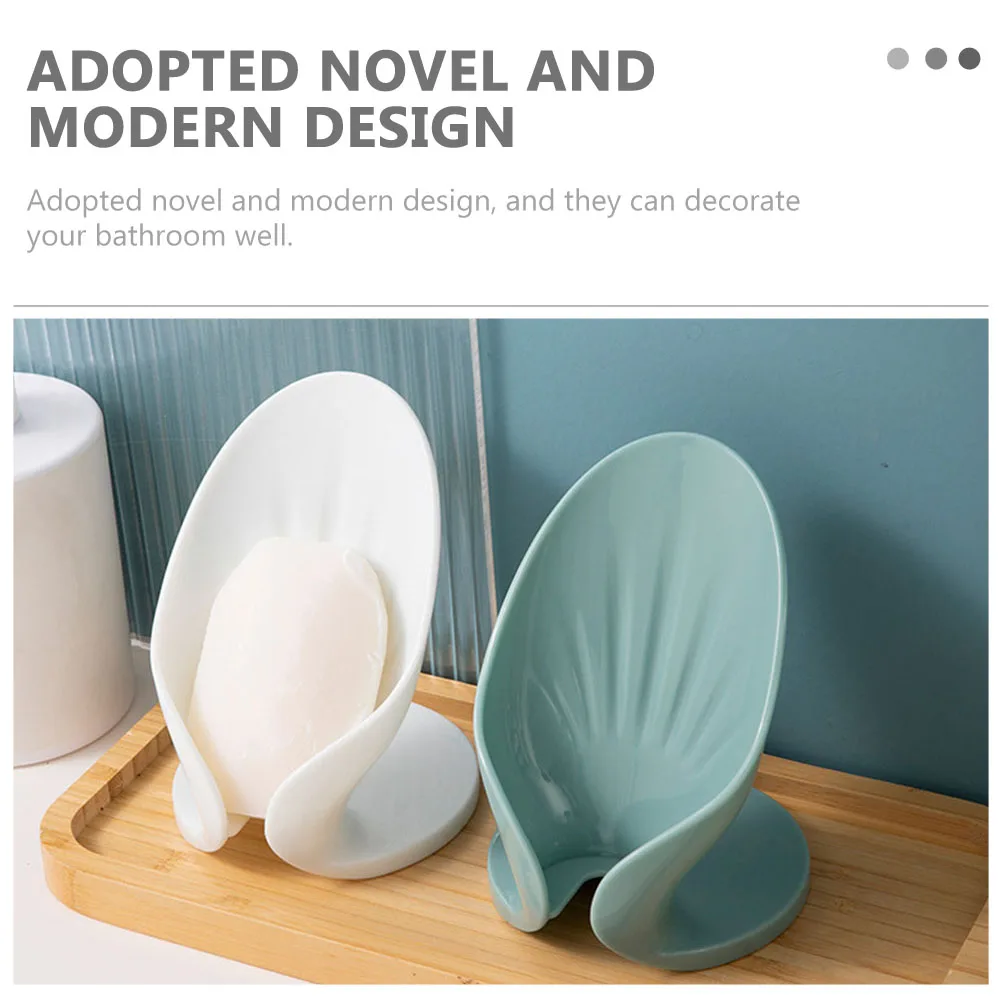 

2Pcs Soap Dish Holder Fashion Retro Design Draining Tray Plastic Bathroom Kitchen St Self Dry PP Container