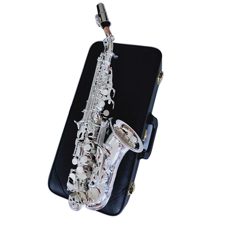 

Soprano Sax S-901 Curved Neck Bb Tune Nickel Silver Brass Soprano Saxophone Instrument For Students With Case Gift