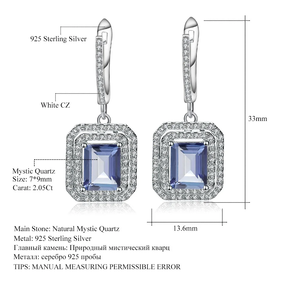 brand genuine real jewels Luxury Fashion Colored Premium Personalized s925 Silver Coated Crystal Earrings high quality