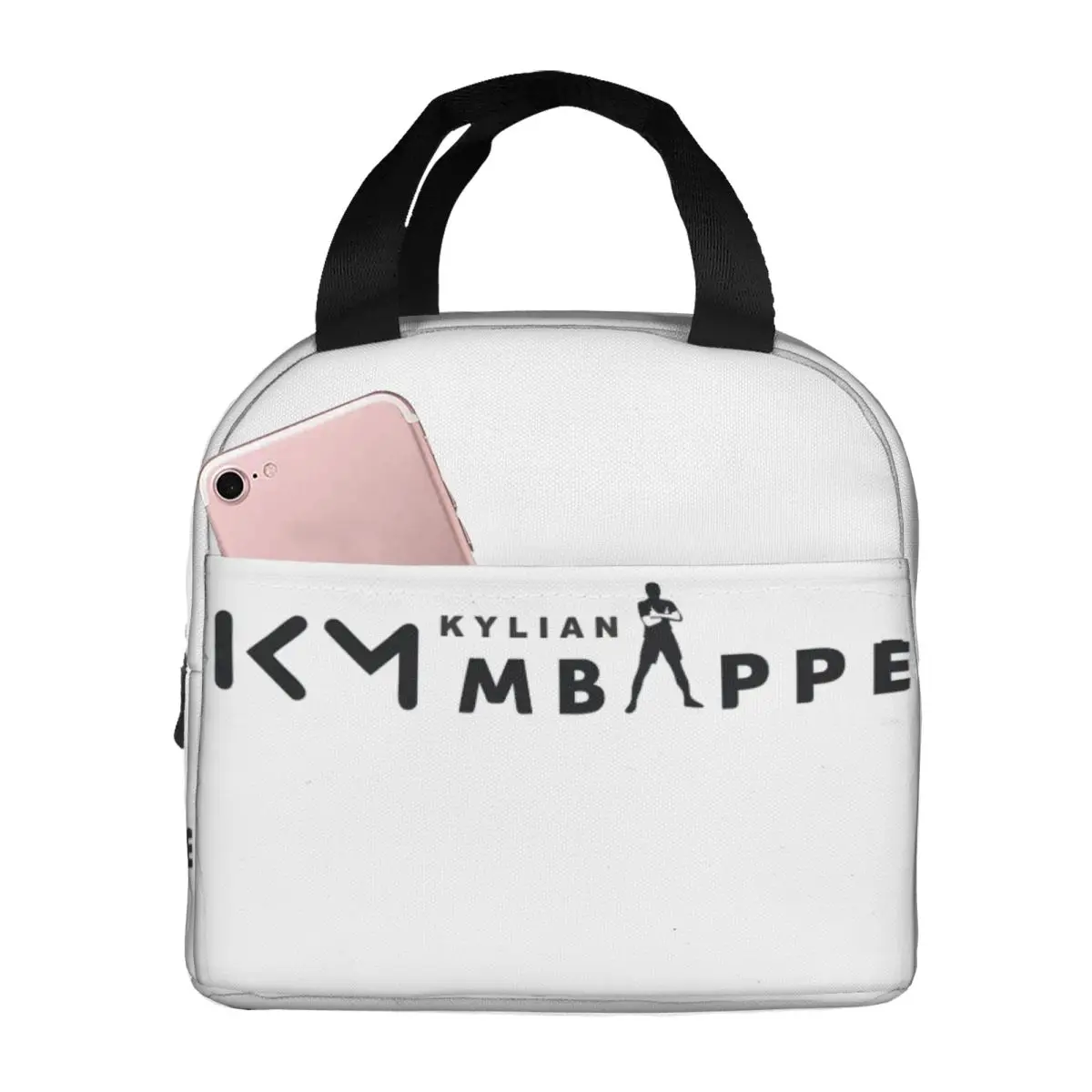 Kylian Mbappe Insulated Lunch Bag Leakproof Cartoon Lunch Container Cooler Bag Tote Lunch Box Work Picnic Food Bag