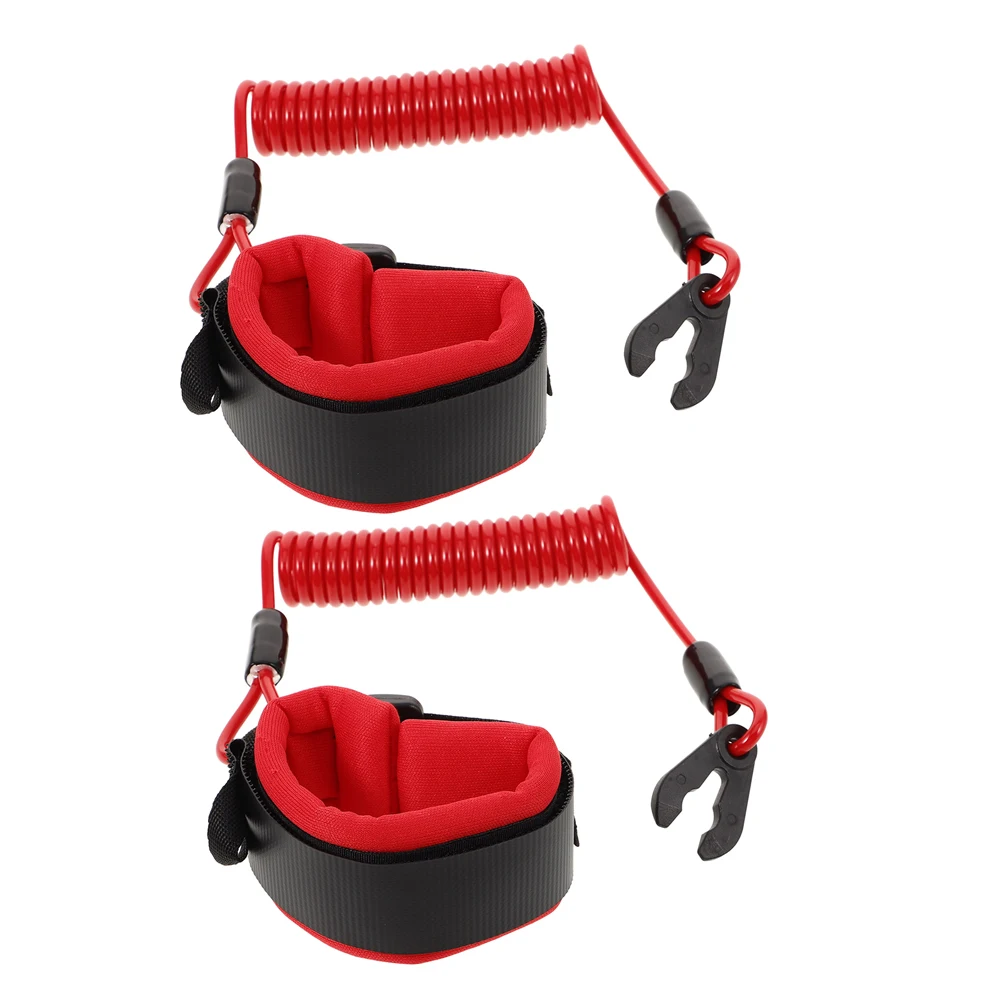 

2pcs Motor Tether Cord Boat Emergency Safety Lanyard Marine Engine Stop Switch Resistant Quick Release Buoyant Design