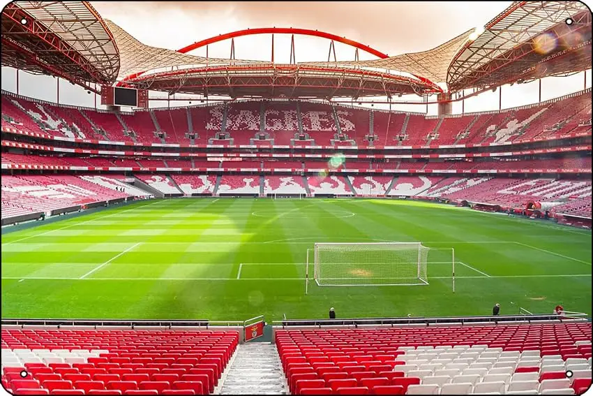 Металлический жестяной знак с фотографическим принтом стадиона Benfica 12X8 дюймов, забавная мужская пещера, Декор для дома, офиса, бара