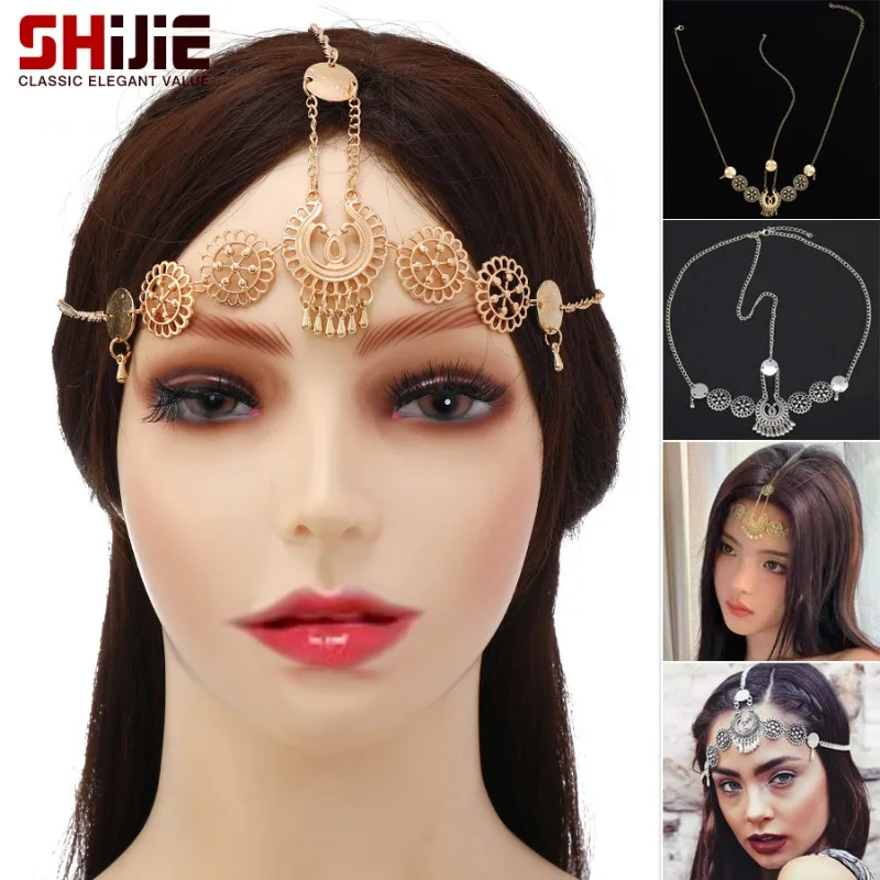 

Vintage Floral Hollow Geometric Headband with Tassels for Women Photography Styling