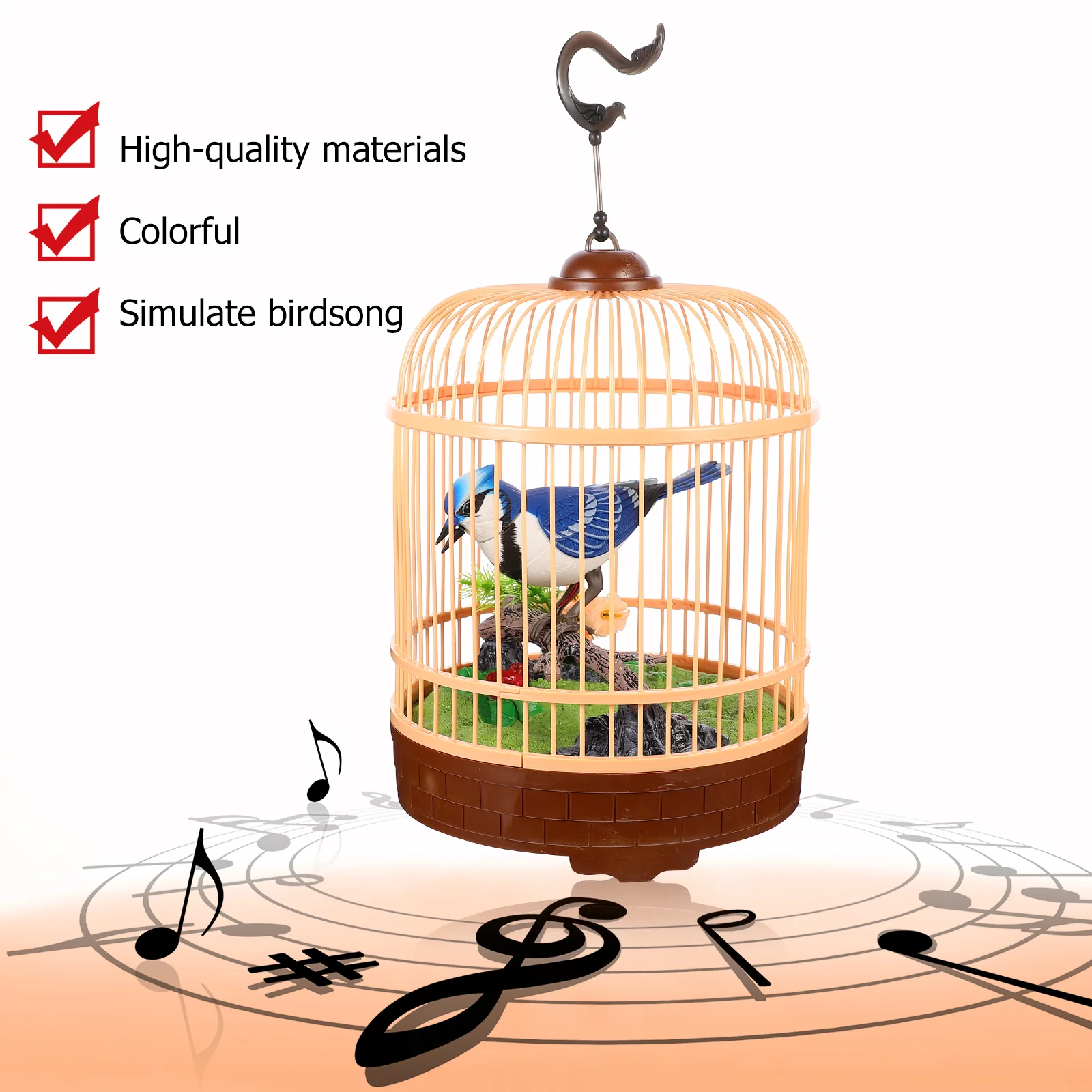 Voice Controlled Singing Bird Toy Sound Activated Desktop nament Premium Plastic Lasting Chirping Simulates Authentic