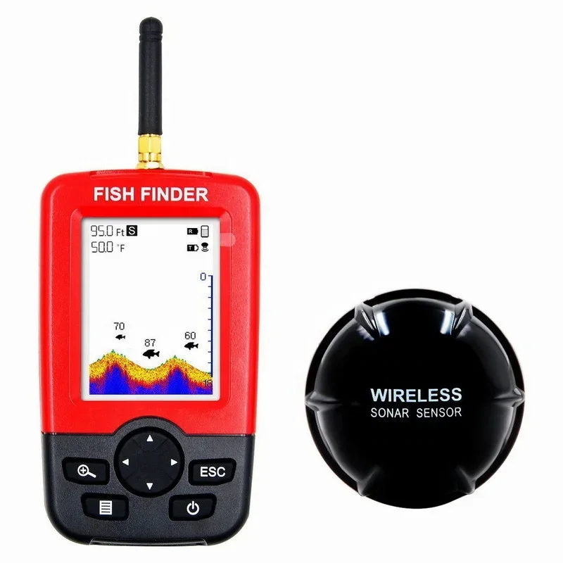 Uniker Outdoor Raft Fishing Tools LED Fishfinder Wireless Portable deeper Sonar Sensor Echo Sound Rechargeable