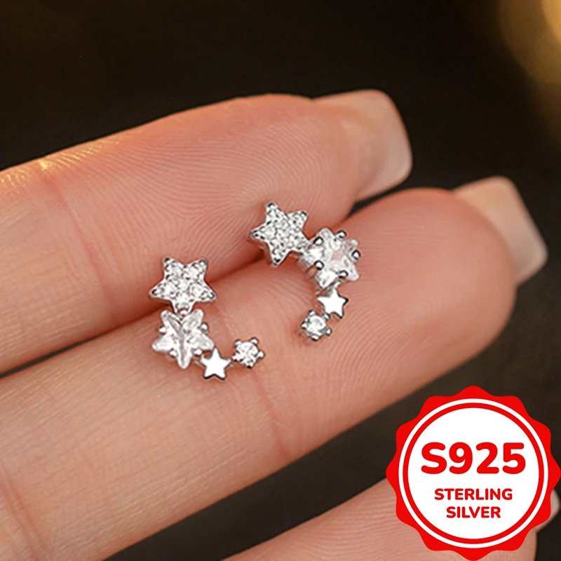 

s925Star earrings for women with exquisite design, fashionable, light luxury and exquisite temperament and versatile earrings