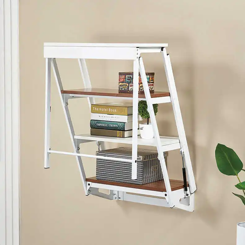 Hall dining room wall-mounted folding rack dining table desk storage rack
