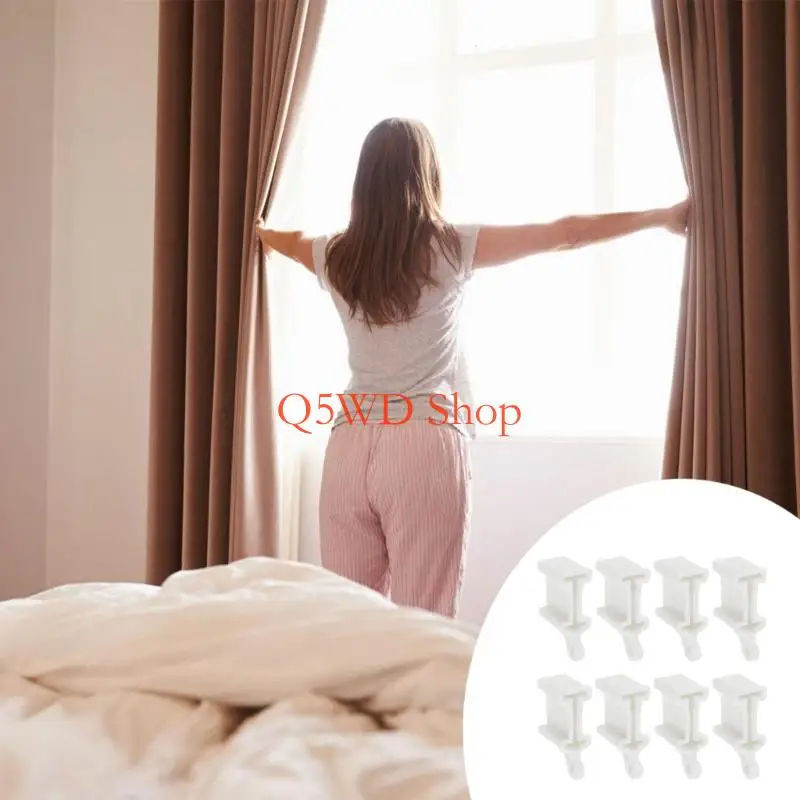 Q5WD 8Pcs Curtain Track Fittings End Caps for Easy Installation And Dust Resistance