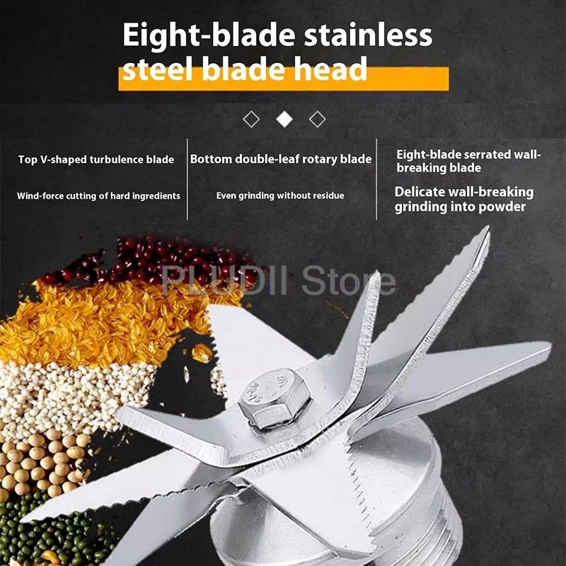 ماكينة طحن المسحوق المنزلية فائقة الدقة جافة ورطبة ذات الاستخدام المزدوج مطحنة كهربائية تجارية للحبوب والتوابل وأجهزة المطبخ #3
