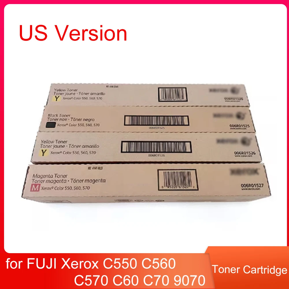 1 Juego de 4 Uds. De cartucho de tóner Original versión estadounidense para Xerox DocuPrint C550 C560 C570 C60 C70 9070 tóner de Color negro