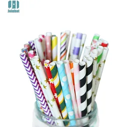 100pcs/lot  All Kind of Straws  in Random Color Christmas Decoration Paper Drinking Straws Christmas Party Suppliers  Straws