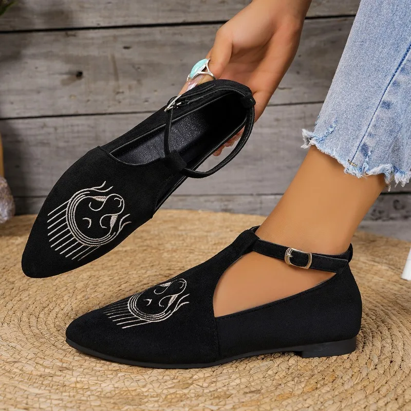 

Women's Pointed Toe Ballet Flat Shoe Fashion Slip on Wedge Loafers Outdoor Comfortable Wear-resistant Non-slip Casual Boat Shoes