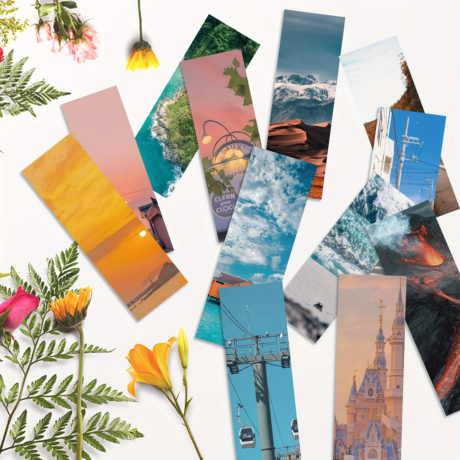 Landscape Bulk Bookmarks, Cool Double Sided Bookmarks, 12 Designs, 24 Pcs