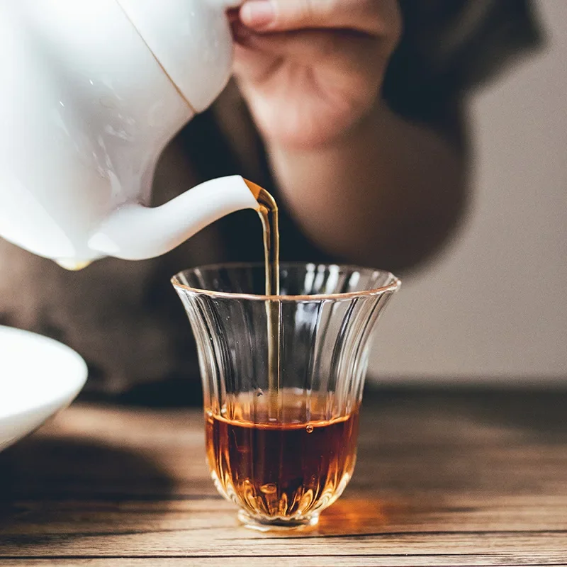 1 Piece 60ml 80ml Heat Resistant Kong Fu Master Tea Cup Small Capacity Vertical Texture Thick Sake Soju Tasting Glass Drinkware 6