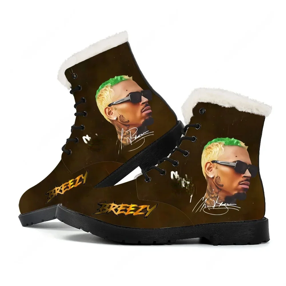 

Chris Brown Hip hop Rock Singer Plush Boots Men Women Teenager Shoe Casual Boot Outdoor Lightweight High Quality Couple Shoe