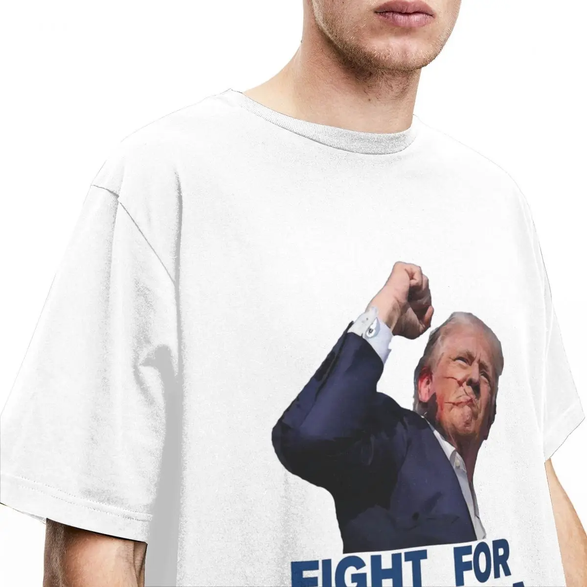 Streetwear T Shirt Donald Trump Fight For America Cotton T-Shirts Trending Tee Shirt Man Summer Casual Design Short Sleeve Tops