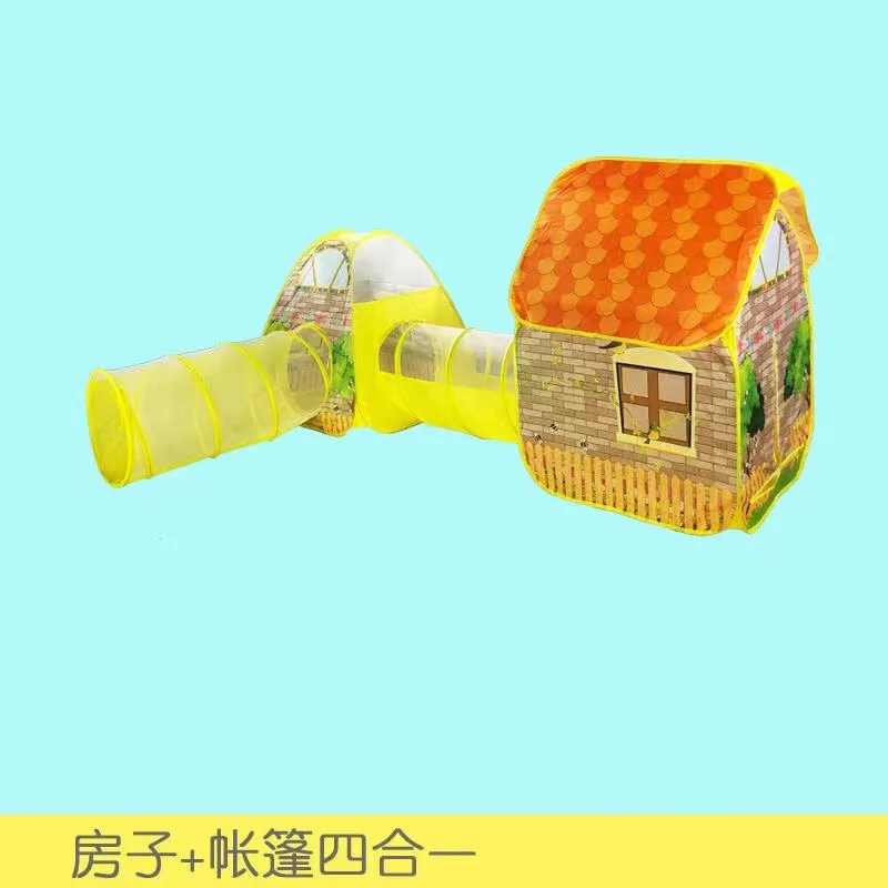 Tienda de campaña para niños, casa pequeña, océano, piscina de bolas, casa, jardín, Villa, tienda de túnel
