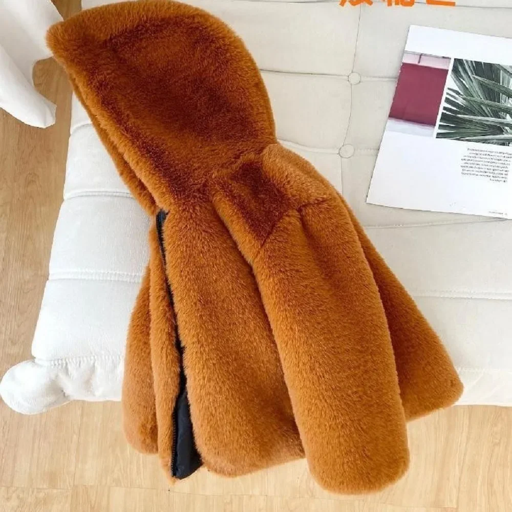 1-10Year Baby Girls Jacket Autumn Winter Warm Faux Fur Coat For Girls Christmas Princess Outwear Fashion Plush Children Clothing