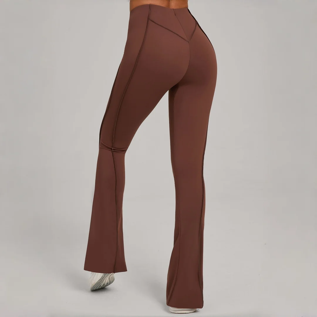 جديد المرأة نحى واسعة الساق رفع الورك اليوغا السراويل الضيقة عالية الخصر متوهج السراويل الرقص عادية الجري تجريب رياضة اليوغا بنطلون #1