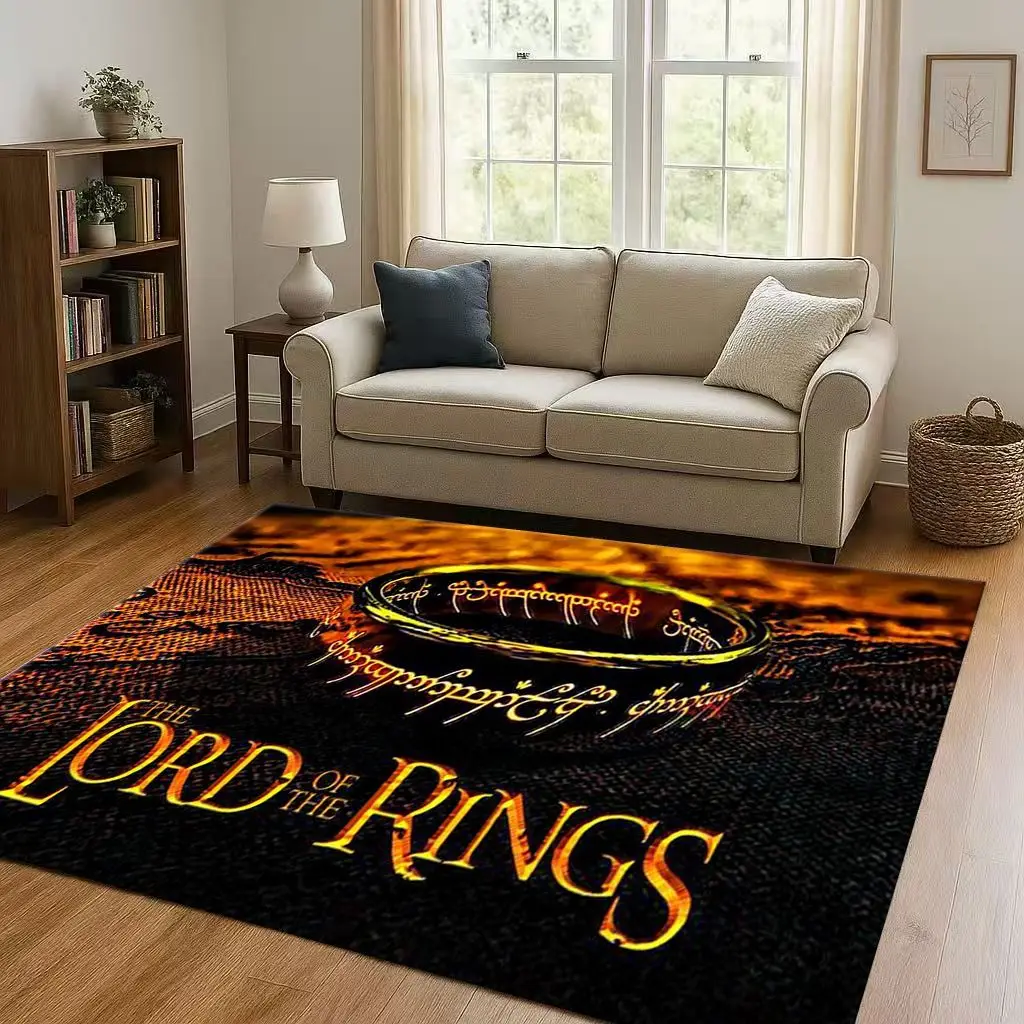 سجادة كلاسيكية L-Lord of The Rings H-Hobbit Gandalf Legolas لغرفة المعيشة، سجادة ناعمة لأريكة غرفة النوم، ممسحة منزلية