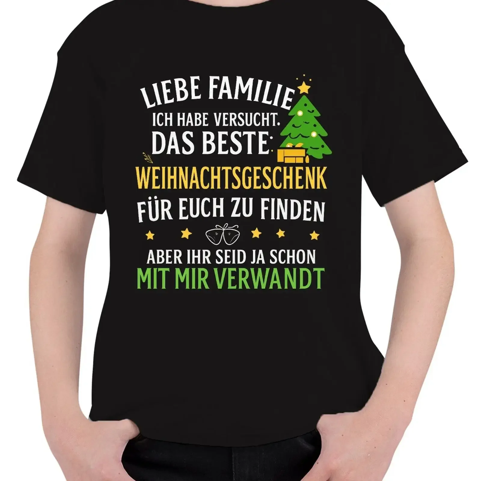 Cadeau de Noël idéal pour la famille, avec un dicton amusant, unisexe, pour enfants, style vintage, légèrement graphique, confortable et élégant