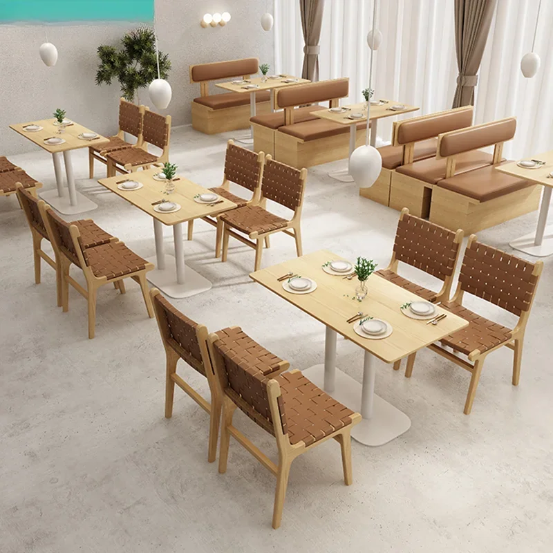 

'Modern restaurant coffee shop chairs and tables set Custom Design fast food bench seating booth
