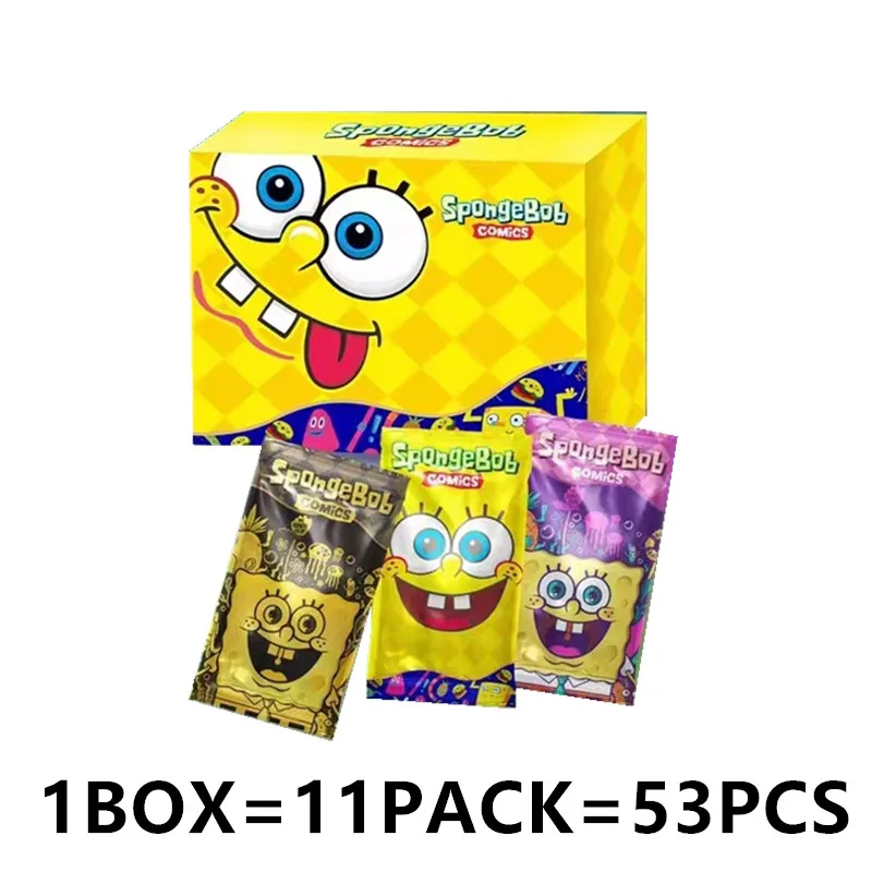 Anime Sponge Bob Card Box SP PR TR Square Pants Patrick Star Squidward Tentacles Captain Eugene Rare Embroidery Collection Gifts