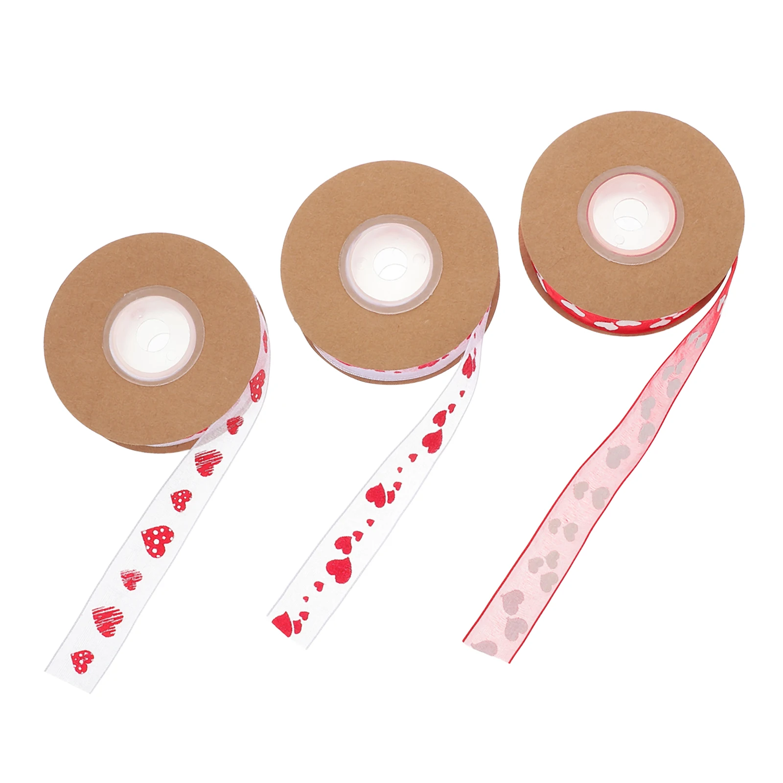 

3pcs Heart Ribbon Valentine's Day Gift Wrapping Valentine'S Day Packaging Accessories Decorations Soft Fade Resistant Craft
