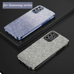 A 52 32 33 53 13 Luxury Gradient Glitter Plating Case On For Samsung Galaxy A53 A33 A52 A32 A13 A23 A33 A12 A73 A72 4G 5G Cover